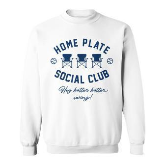 Home Plate Social Club Baseball Or Softball Women Sweatshirt | Mazezy