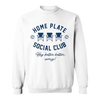 Home Plate Social Club Baseball Or Softball Women Sweatshirt - Seseable