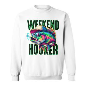 Weekend Hooker Tie Dye Bass Fish Dad Fishing Mens Sweatshirt | Mazezy DE