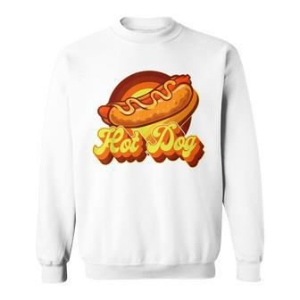 Hot Dog Adult Retro Vintage Hot Dog Sweatshirt - Monsterry