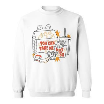 You Can Take Me Hot To Go Cheese Burger Lipstick Sweatshirt - Monsterry UK