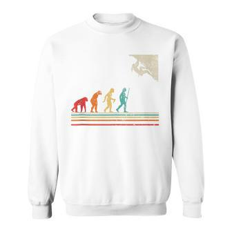 Human Evolution Rock Climbing Retro Vintage Climber Sweatshirt - Monsterry