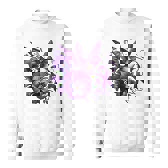 Hummingbird Holding Purple Ribbon Alzheimer Awareness Pansy Sweatshirt | Seseable UK