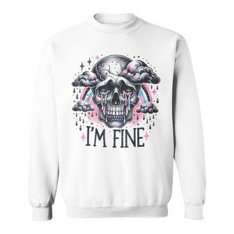I'm Fine Skull Rainbow Sweatshirt - Seseable