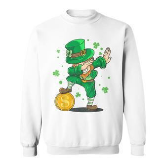 Irish St Patrick Day Dabbing Leprechaun Kid Toddler Boy Sweatshirt - Seseable