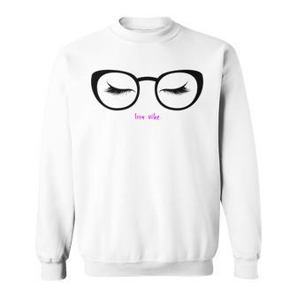 Issa Vibe Lipstick And Eyeglasses Flirty Sweatshirt - Monsterry