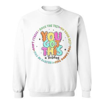 Its Test Day You Got This Rock The Test Dalmatian Dots Sweatshirt | Mazezy