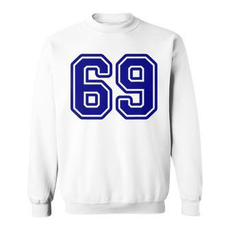 Jersey 69 Navy Blue Sports Team Jersey Number 69 Sweatshirt - Monsterry CA