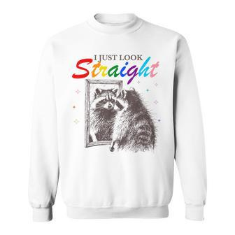 I Just Look Straight Raccoon Queer Gay Les Lgbt Meme Sweatshirt - Monsterry CA