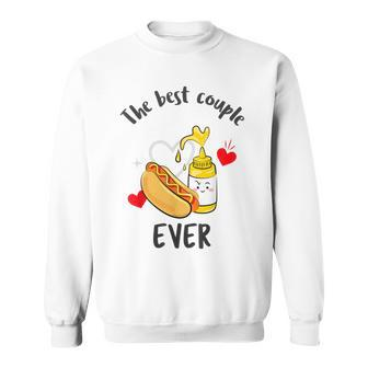Kawaii Cute Hotdog And Mustard For Fast Food Classic Sweatshirt - Monsterry