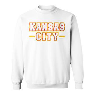 Kc Red Yellow Kansas City Red Striped Retro Kc Fan Local Sweatshirt - Monsterry DE