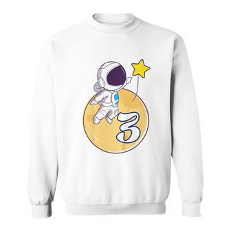 Kinder Astronaut Weltraum 3 Jahre Mond Planeten 3 Geburtstag Sweatshirt - Seseable