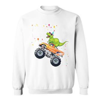 Kinder Geburtstag 6 Jahre Dinosaurier Monster Truck Jungen Mädchen Sweatshirt - Seseable