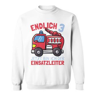 Kinder Jetzt Bin Ich Einsatzleiter Endlich 3 Jahre Boys Fire Brigade Sweatshirt - Geschenkecke