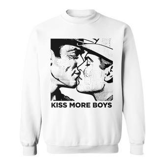 Kiss More Boys Gay Cowboys Kissing For Gay Pride Sweatshirt - Seseable