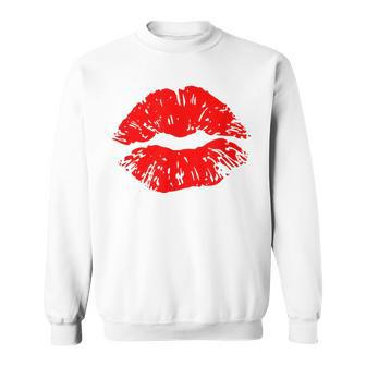 Kiss Red Lipstick Kiss Sweatshirt - Thegiftio UK