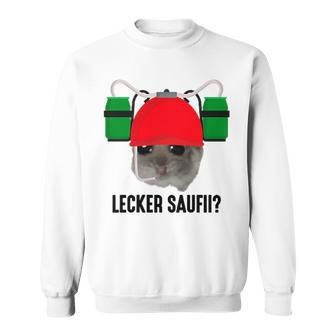 Lecker Saufii Bierchen X Sad Hamster Meme Bier Bierhelm Sweatshirt - Seseable