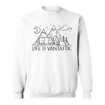 Life Is Vantastic Minimalistic Camper Van Life Sweatshirt - Thegiftio UK