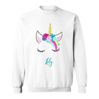 Lily Name Personalised Unicorn Sweatshirt - Seseable