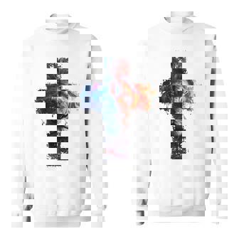 Lion De Juda Croix De Jésus-Christ Foi Chrétienne Graphique Sweater e - Cadeauxyz