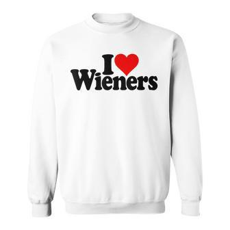 I Love Heart Wieners Sausage Frankfurter Hot Dog Sweatshirt - Monsterry DE