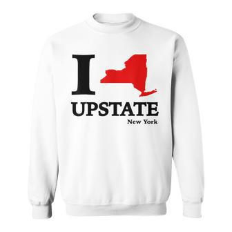 I Love Upstate Ny New York Heart Map Sweatshirt - Monsterry AU