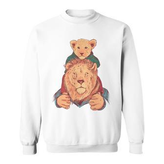 Löwe Familieater Sohn Tochteratertag Papa Tierfreund Sweatshirt - Geschenkecke