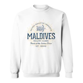 Maldives Retro Style Vintage Maldives White S Sweatshirt - Seseable
