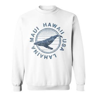 Maui Hawaii Lahaina Vintage Whale Retro Sweatshirt - Monsterry