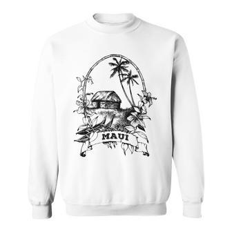 Maui Hawaii Vintage Retro Throwback Classic Vacation Sweatshirt - Monsterry