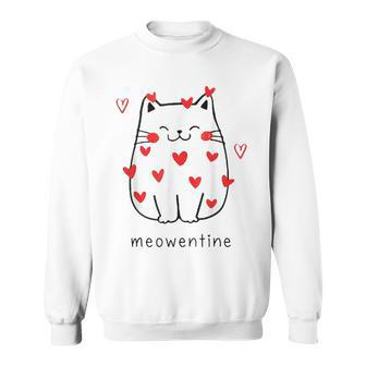 Meowentine Cute Cat Valentine Day 2023 Cute Sweatshirt | Mazezy