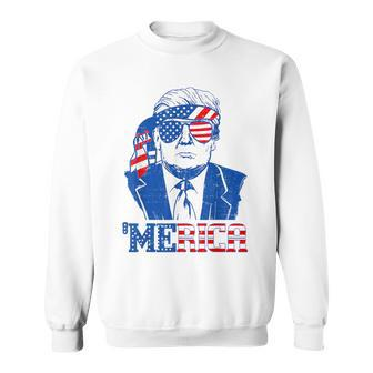 'Merica Donald Trump Trump 4Th Of July American Flag Sweatshirt - Monsterry AU