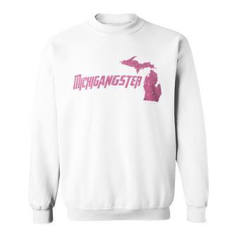 Michigangster Detroit Michigan Midwest Mitten Sweatshirt - Monsterry UK