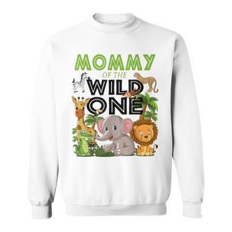 Mommy Of The Wild One Birthday 1St Safari Jungle Family Sweatshirt - Thegiftio