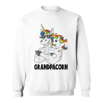Muscle Grandpa Unicorn Old Pops Grandpacorn Granddad Sweatshirt - Monsterry