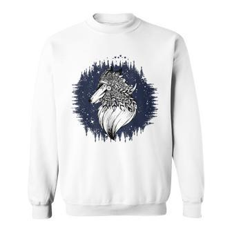 Native American Pride Wolf Protective Spirit And Starry Sky Sweatshirt - Monsterry UK