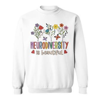 Neurodiversity Is Beautiful Autism Awareness Flowers Vintage Sweatshirt - Monsterry CA