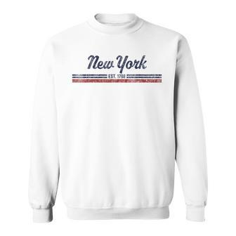 New York Vintage American Flag Retro Sweatshirt - Monsterry CA