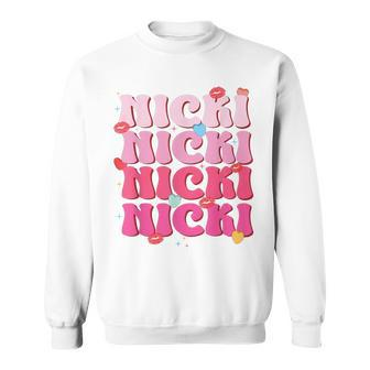 Nicki Personalized Name I Love Nicki Vintage Sweatshirt - Seseable