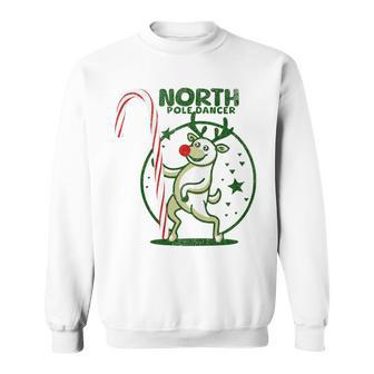 North Pole Dancer Inappropriate Christmas Reindeer Sweatshirt - Monsterry UK