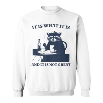 It Is What It Is And It Is Not Great Raccoon Meme Sweatshirt - Monsterry
