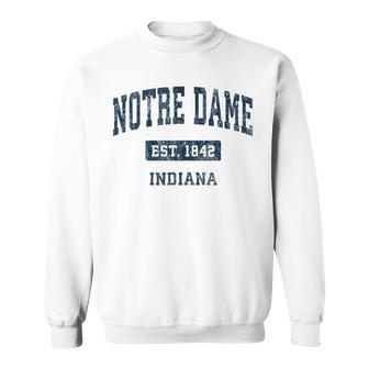 Notre Dame Indiana In Vintage Sports Established Navy Sweatshirt - Monsterry AU