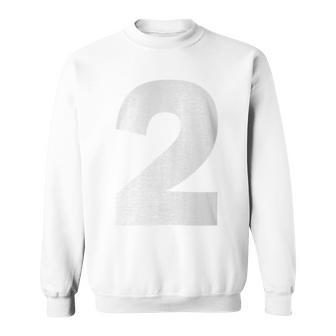 Number 2 Big Bold White Numeral Group Sweatshirt - Monsterry CA