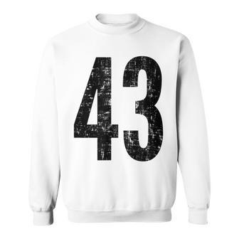Number 43 Distressed Vintage Sport Team Practice Training Sweatshirt - Monsterry
