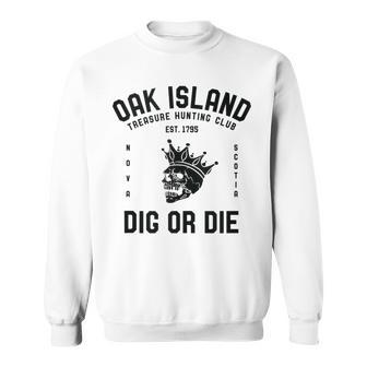 Oak Island Treasure Hunting Club Vintage Skull And Crown Mys Sweatshirt - Monsterry DE