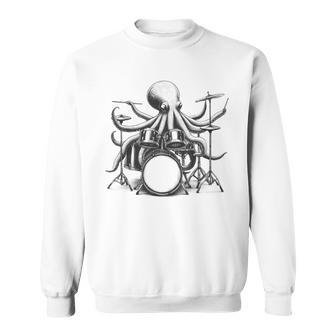 Octopus Playing Drums Drumkit Player Drummer Sweatshirt - Monsterry AU