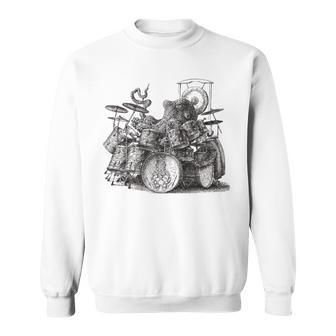 Octopus Playing Drums Drummer Drumming Musician Band Sweatshirt - Monsterry