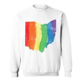 Ohio Gay Pride Heart Watercolor Sweatshirt - Monsterry AU