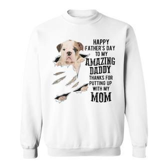 Old English Bulldog Dad Happy Fathers Day To My Amazing Sweatshirt - Thegiftio UK