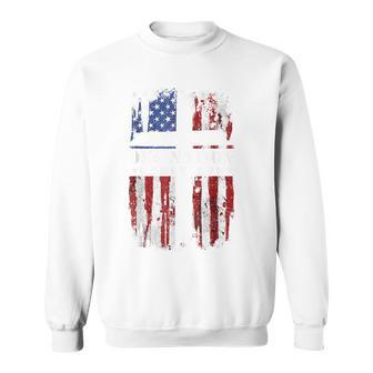 One Nation Under God Cross Usa Flag 4Th Of July Patriotic Sweatshirt - Monsterry DE